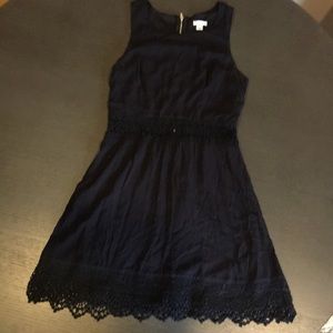 Little Black mid cut out dress gold zipper